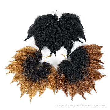 afro soft marley  hair short kinky twist hair crochet braiding hair extension bulk